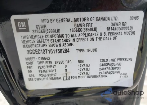 2006 Chevrolet Silverado 1500 Lt2 z USA, uszkodzony, nr VIN 2GCEC13T161150284